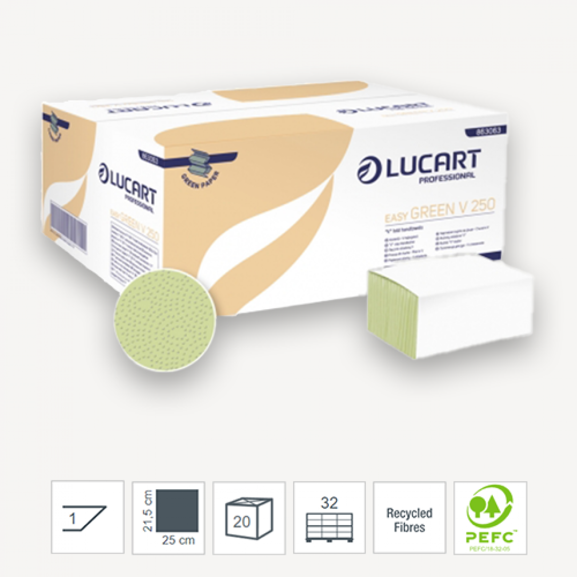 Papierhandtücher grün, 1Lg